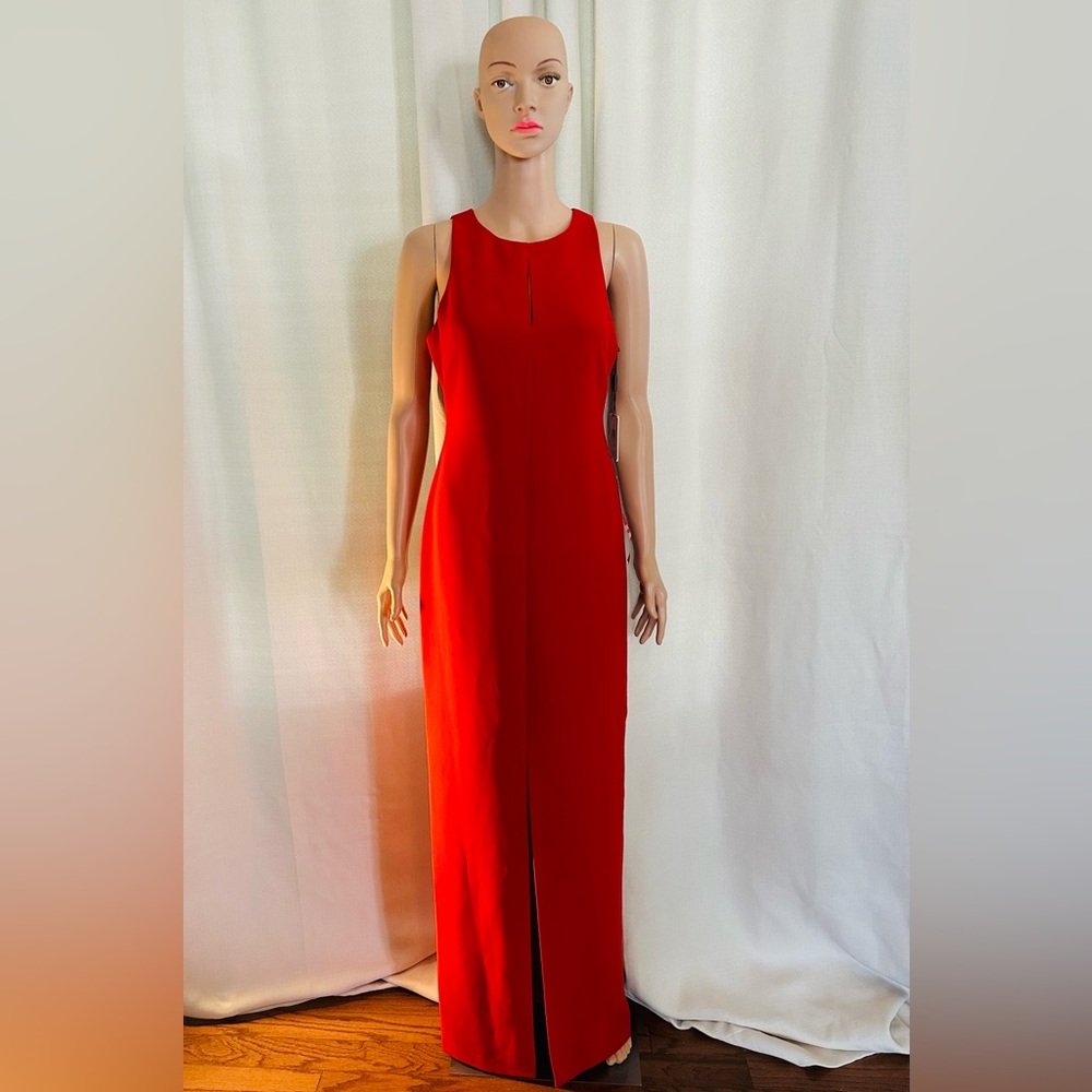 Calvin Klein Vibrant Red Sleeveless Maxi Dress
